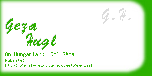 geza hugl business card